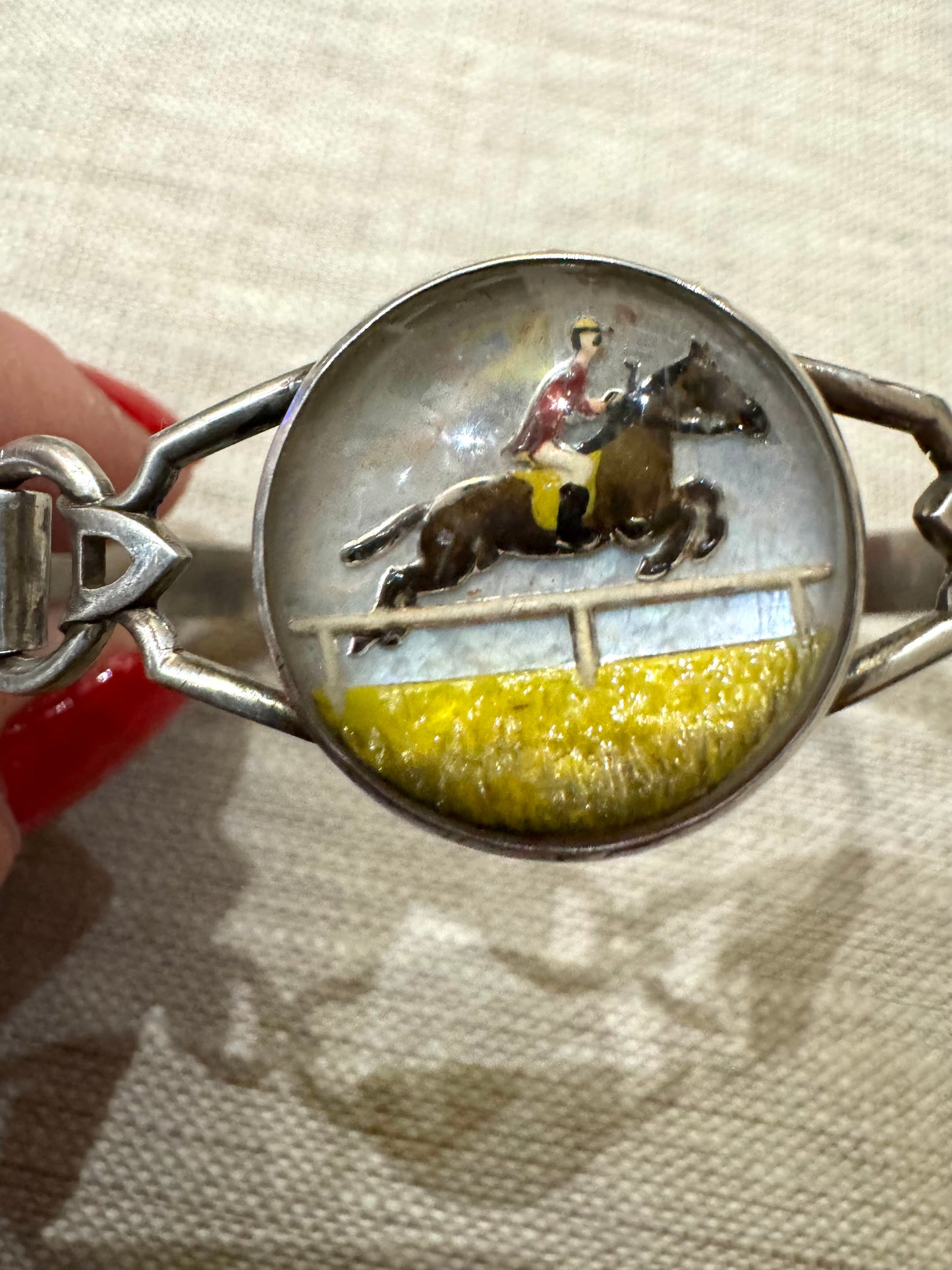 Essex Crystal and Sterling Horse Jumping Bracelet
