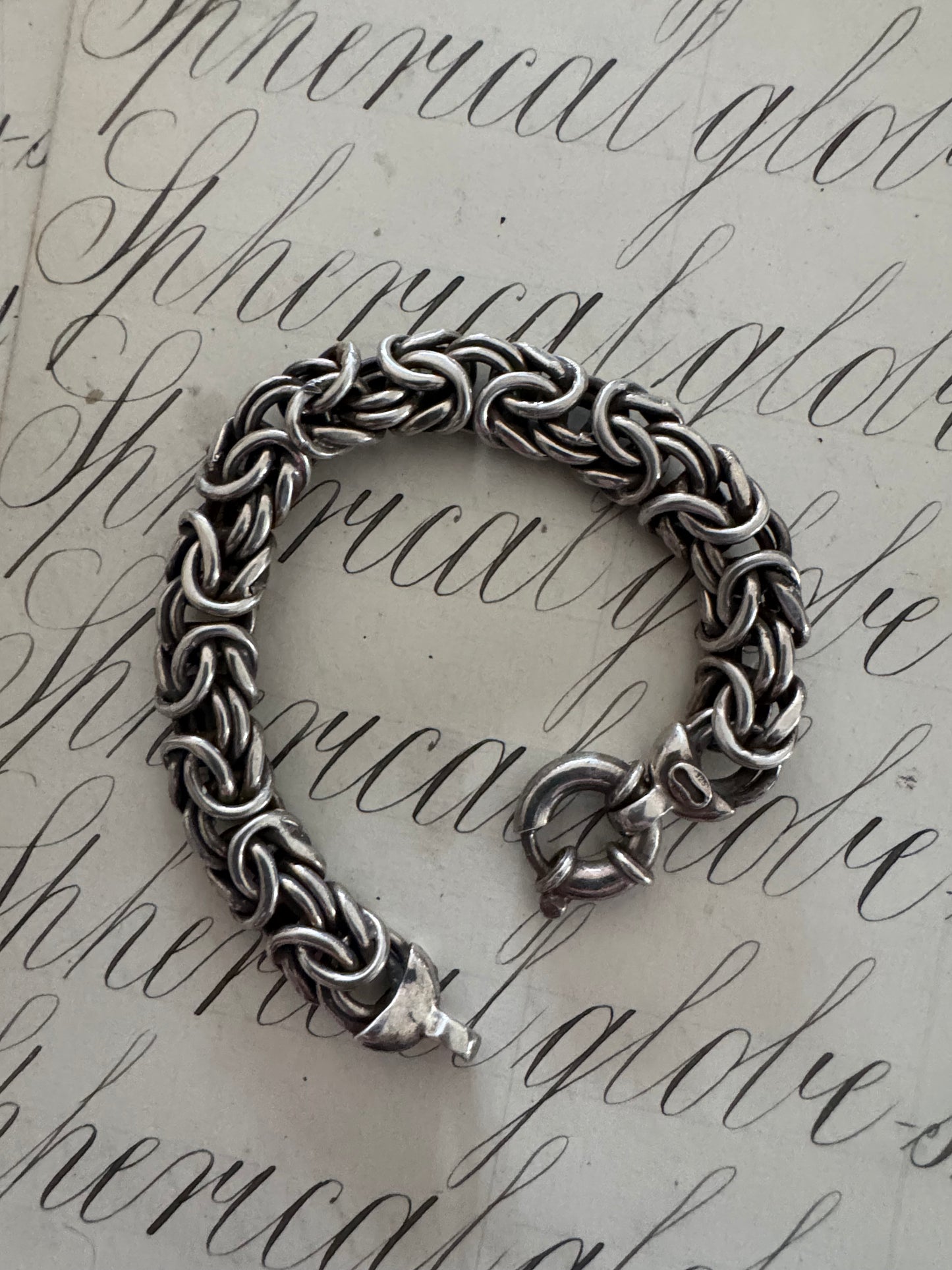 Chunky Vintage Italian Byzantine Chain Bracelet