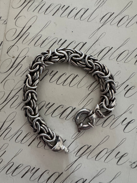 Chunky Vintage Italian Byzantine Chain Bracelet