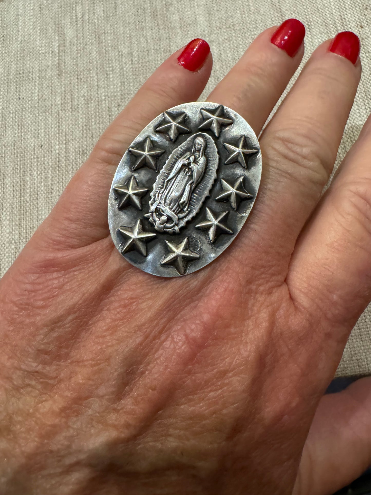 Our Lady of Guadalupe Silver Ring