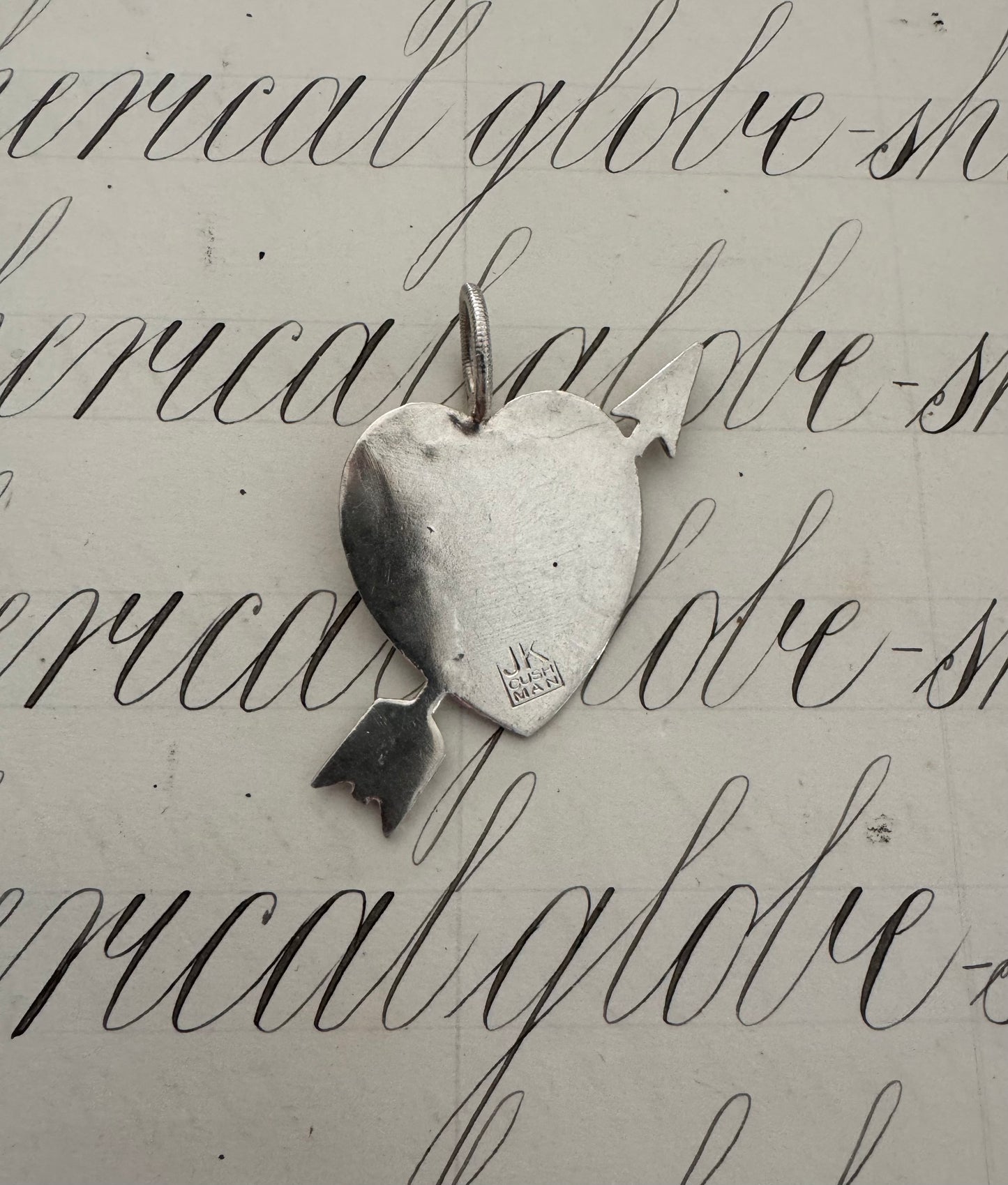 Cool Flat Sterling Heart with Arrow