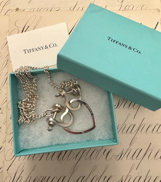 Amazing Vintage Sterling Tiffany Set with Chain, Heart Connector and Shackles