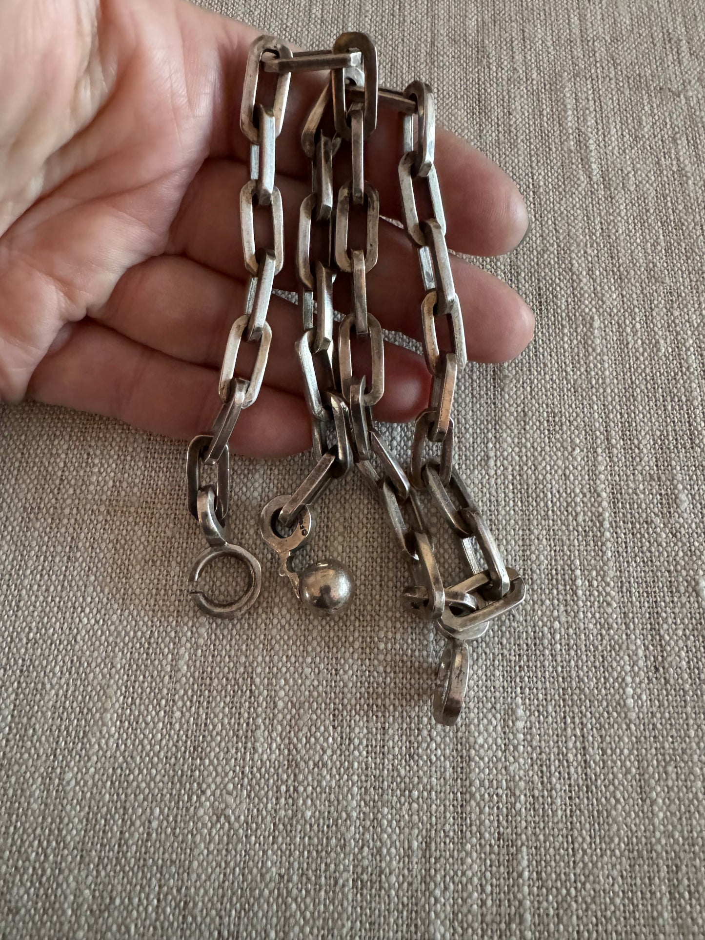 Solid and Chunky Sterling Vintage Biker Chain