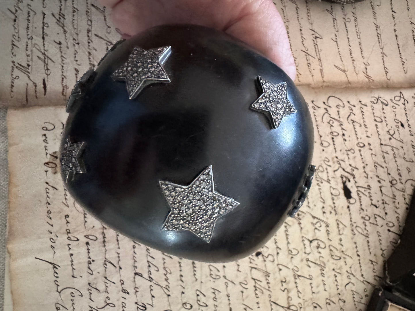 JKC Diamond and Extra Wide Ebony and Stars  Cuff