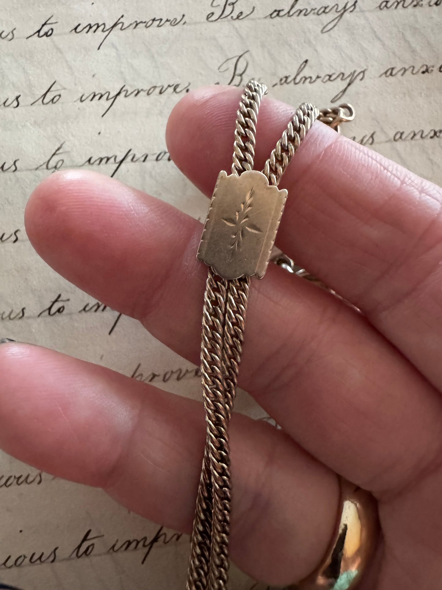 Gold Filled Double Curb Watch Chain