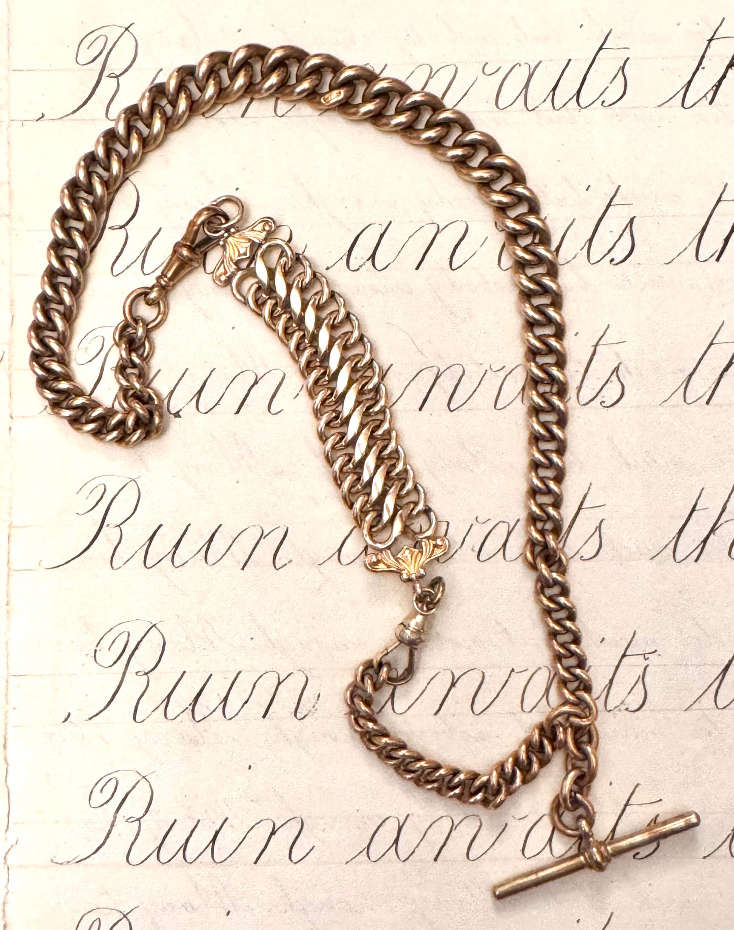 Heavy Graduated Gold Filled Curb Chain with Fob