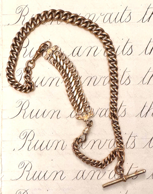 Heavy Graduated Gold Filled Curb Chain with Fob