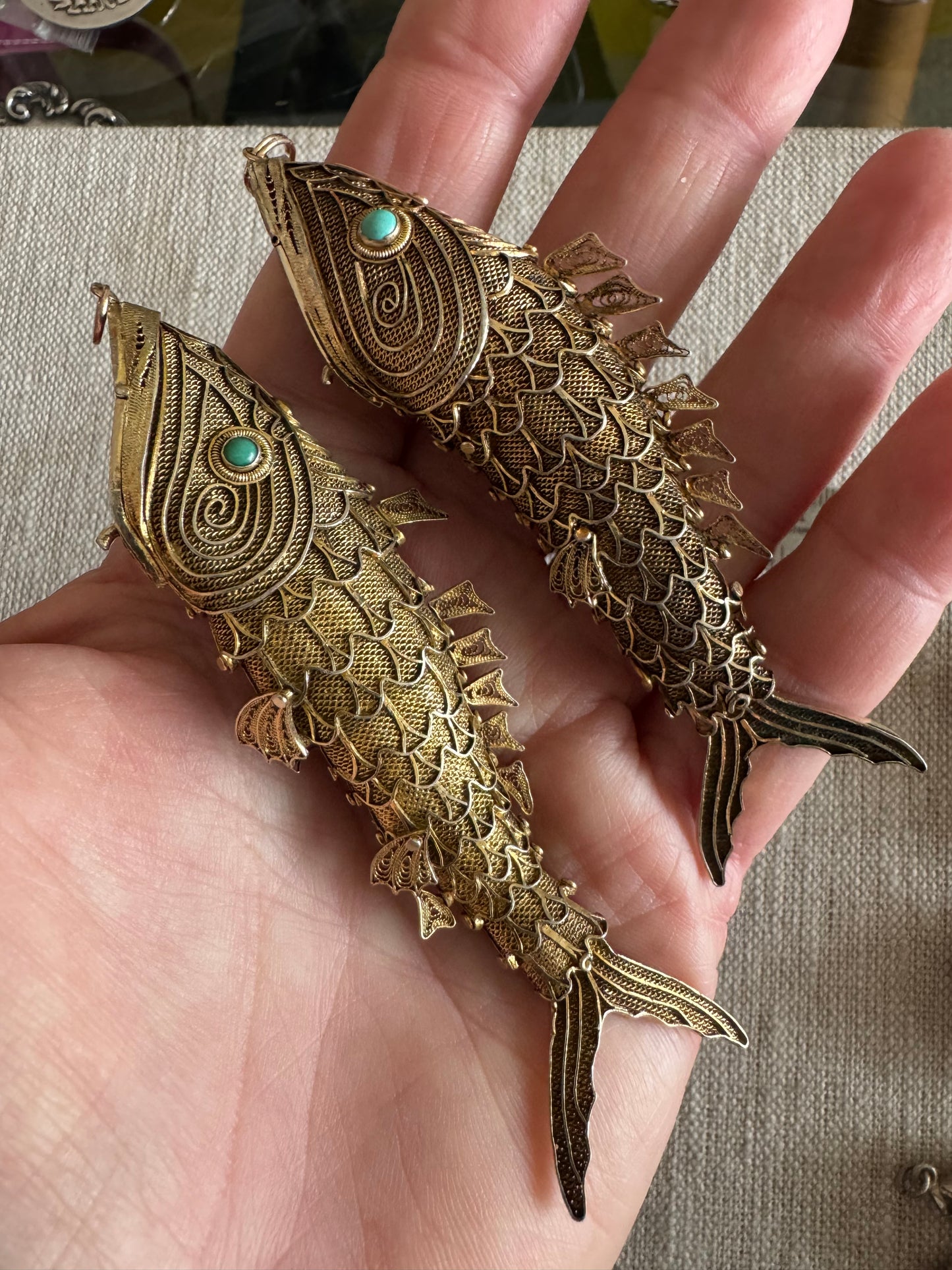 Large Chinese Gilt Silver Fish