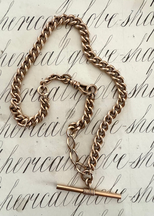 Heavy French Antique Gold Filled Curb Chain Watch Chain