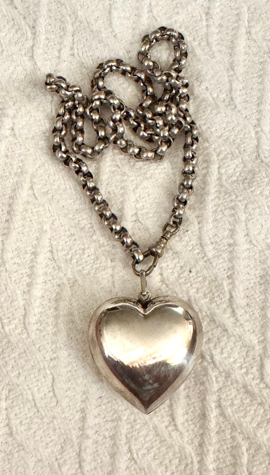 The Most Perfecy Proportioned Vintage Sterling Silver Heart Pendant