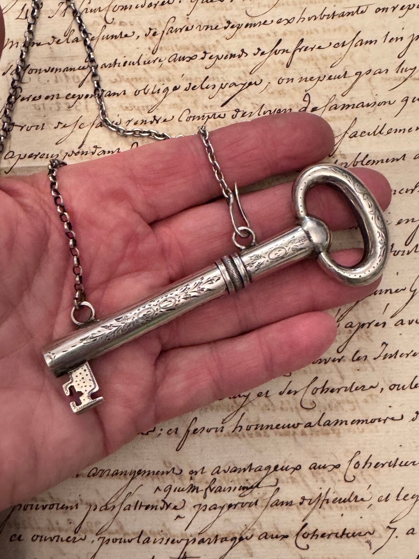 spectacular Victorian large key from chatelaine