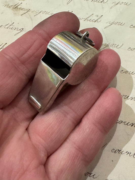 huge vintage sterling silver coach’s whistle