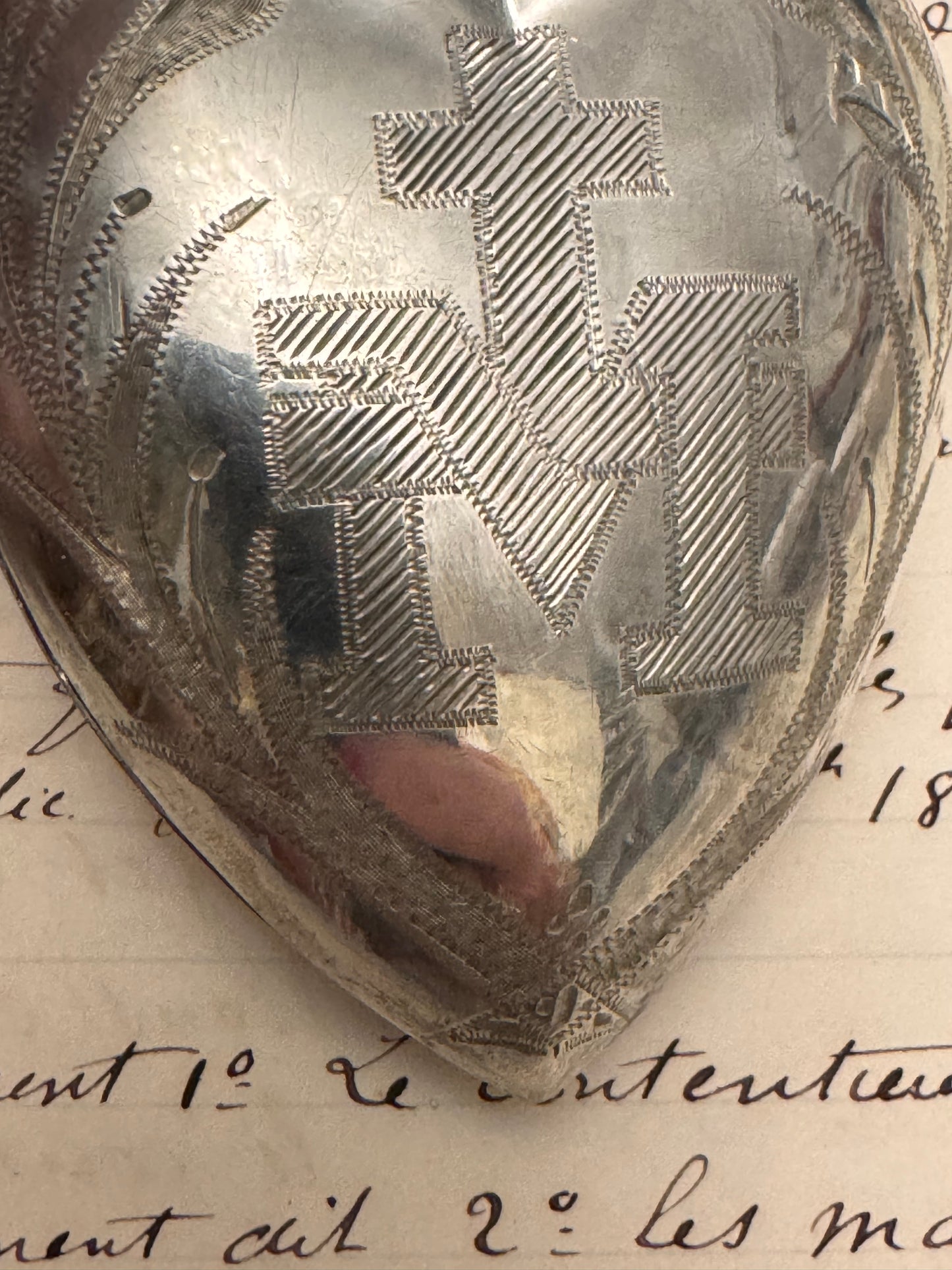 Extraordinary French 3 Dimensional Sterling Sacred Heart that Opens