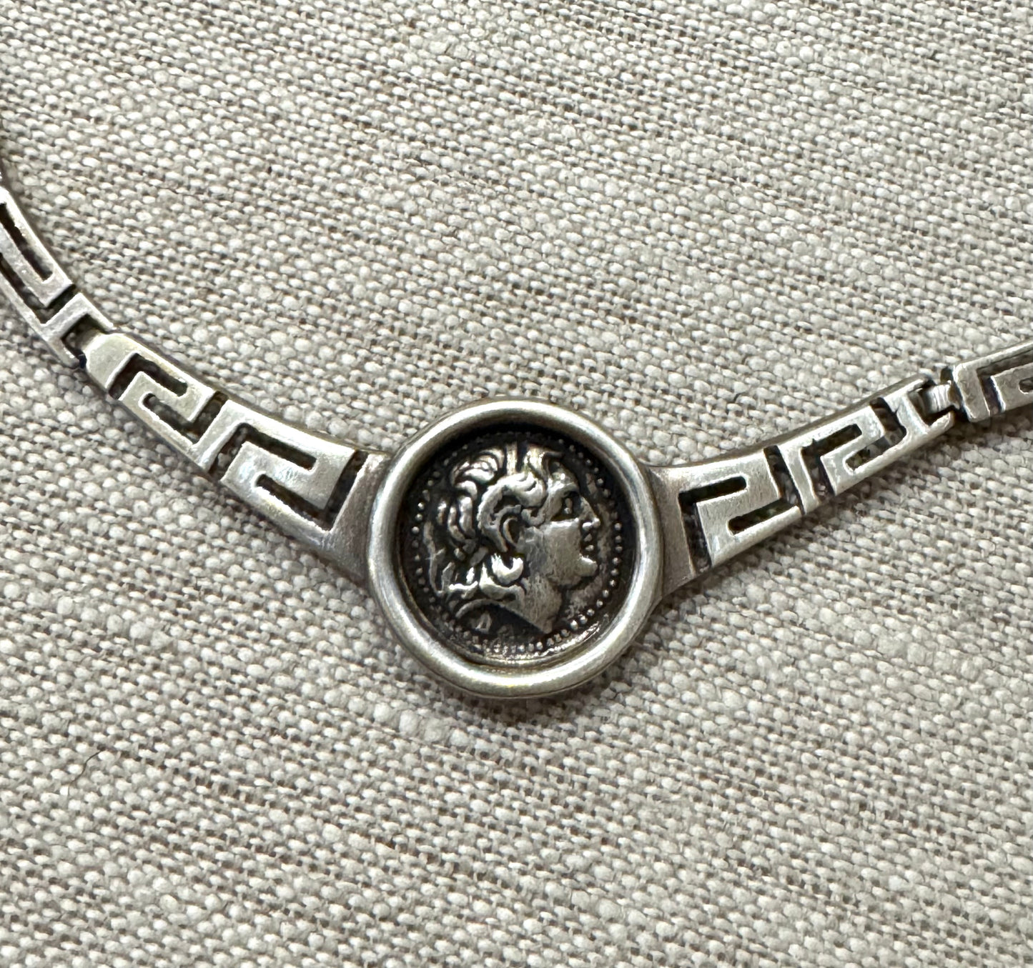 Elegant Vintage Sterling Silver Coin Necklace
