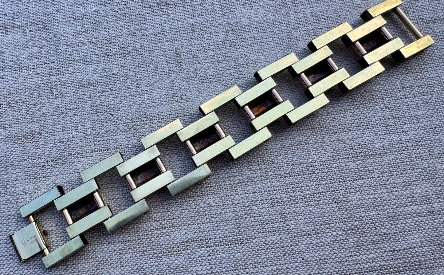Retro Bi-Color Tank Track Bracelet
