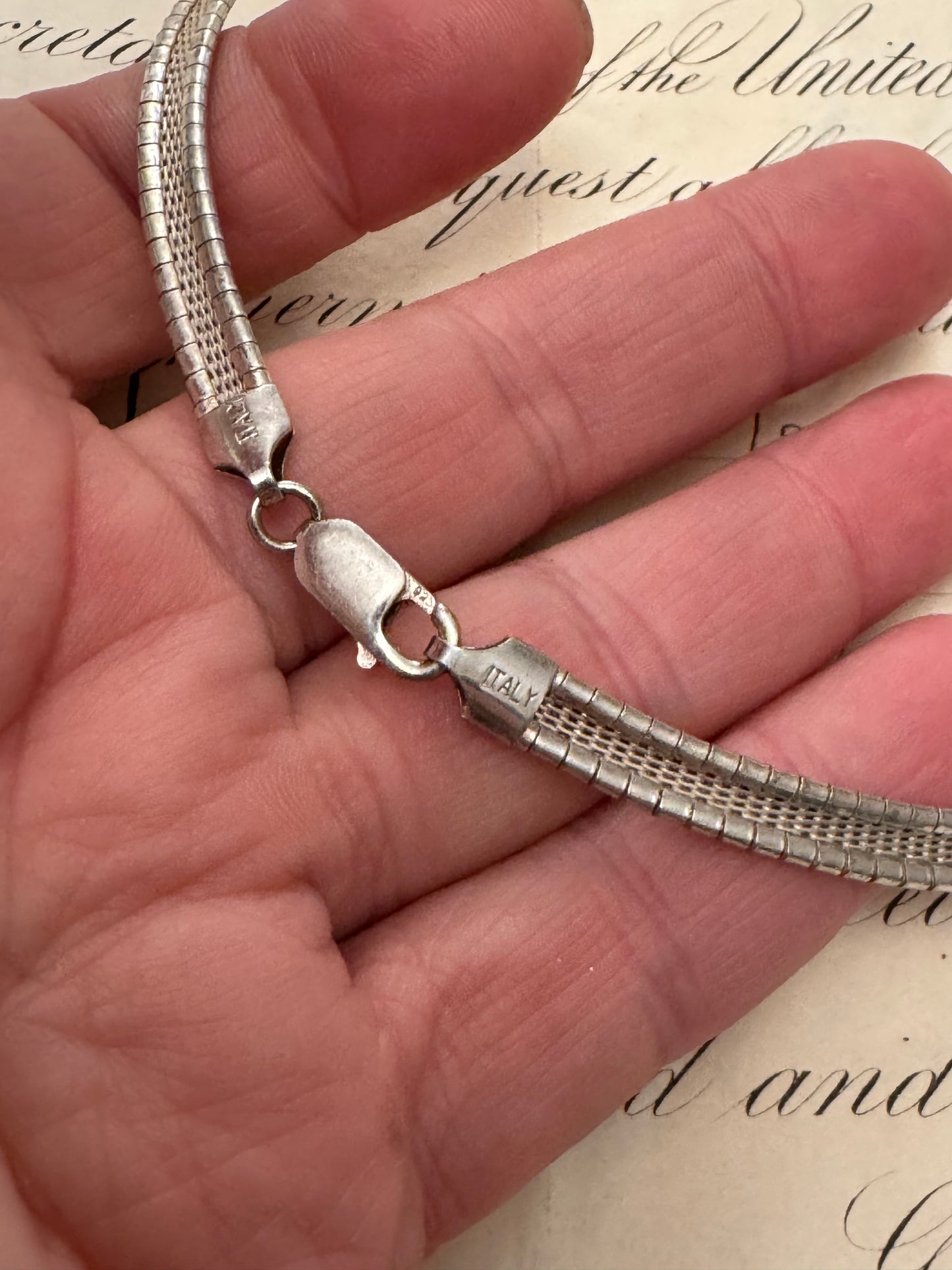 Vintage 1980’s Sterling Italian chunky Omega Chain