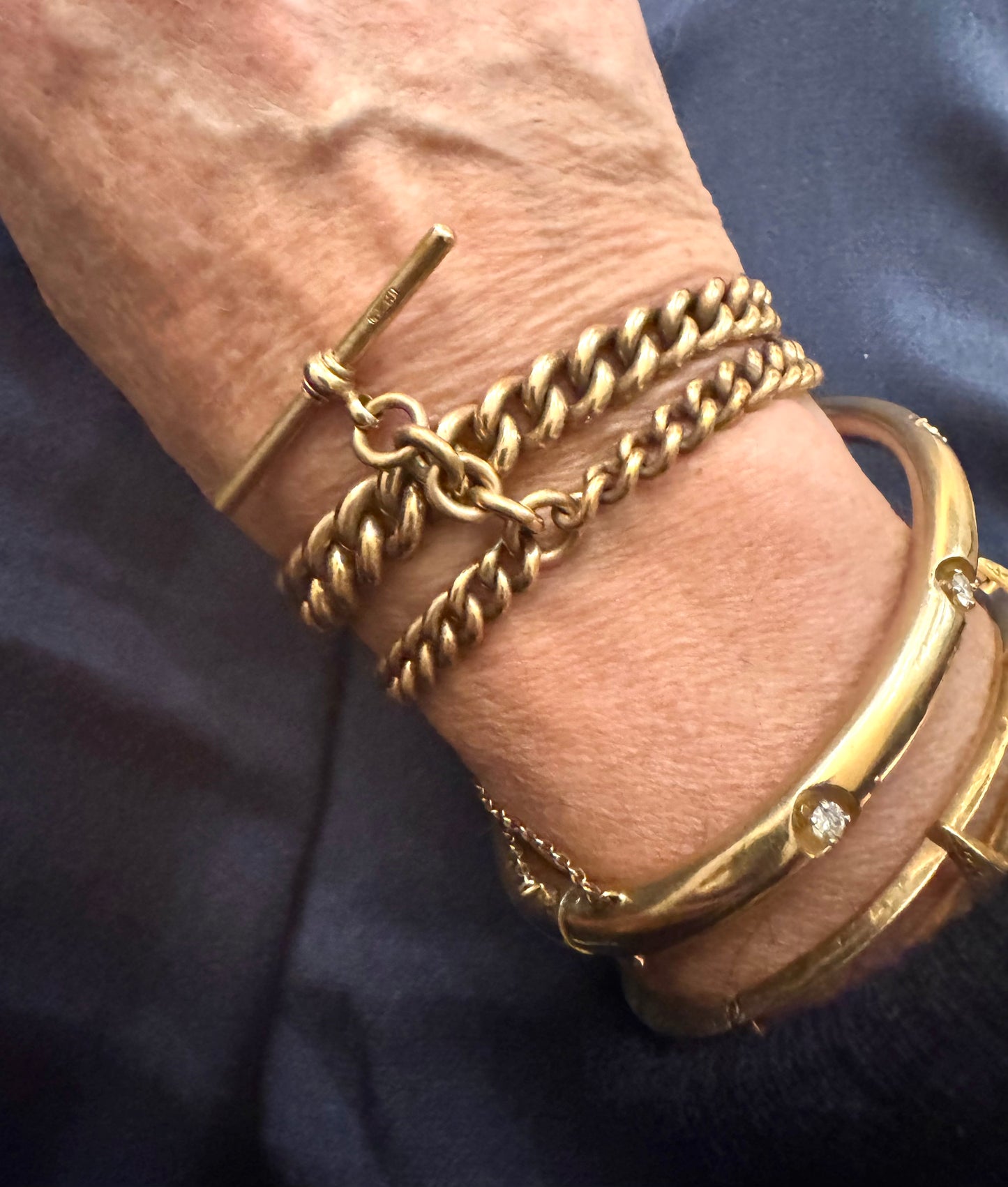 Heavy Graduated Gold Filled Curb Chain with Fob