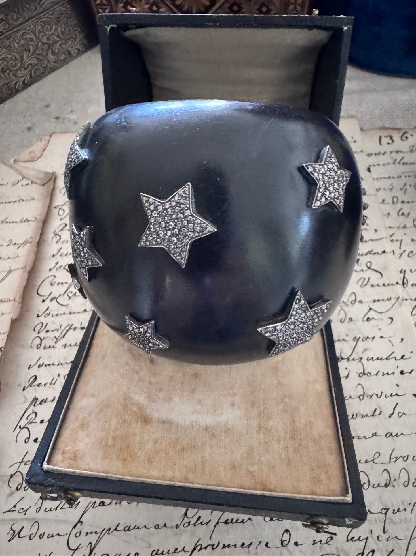 JKC Diamond and Extra Wide Ebony and Stars  Cuff
