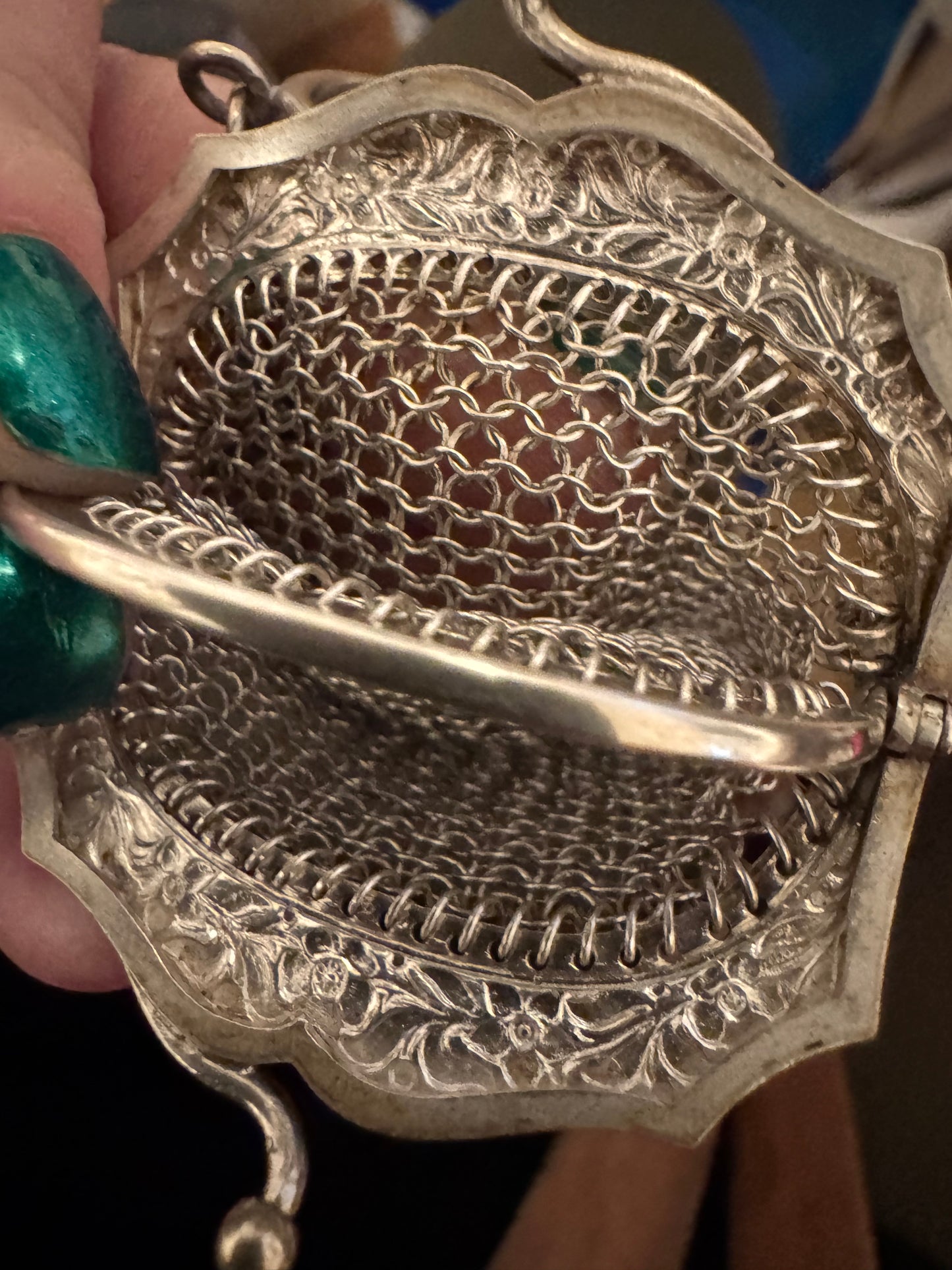 Antique French Silver Miniature Purse 3