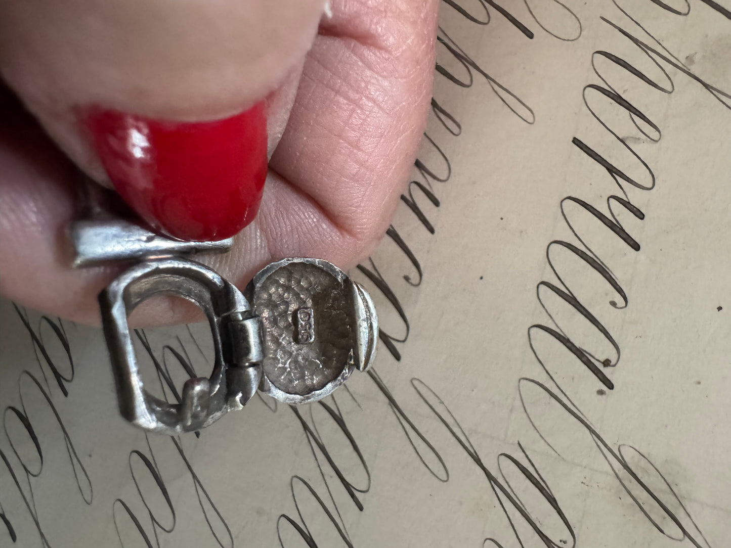 Handmade Vintage Mexican Sterling FM ID Bracelet