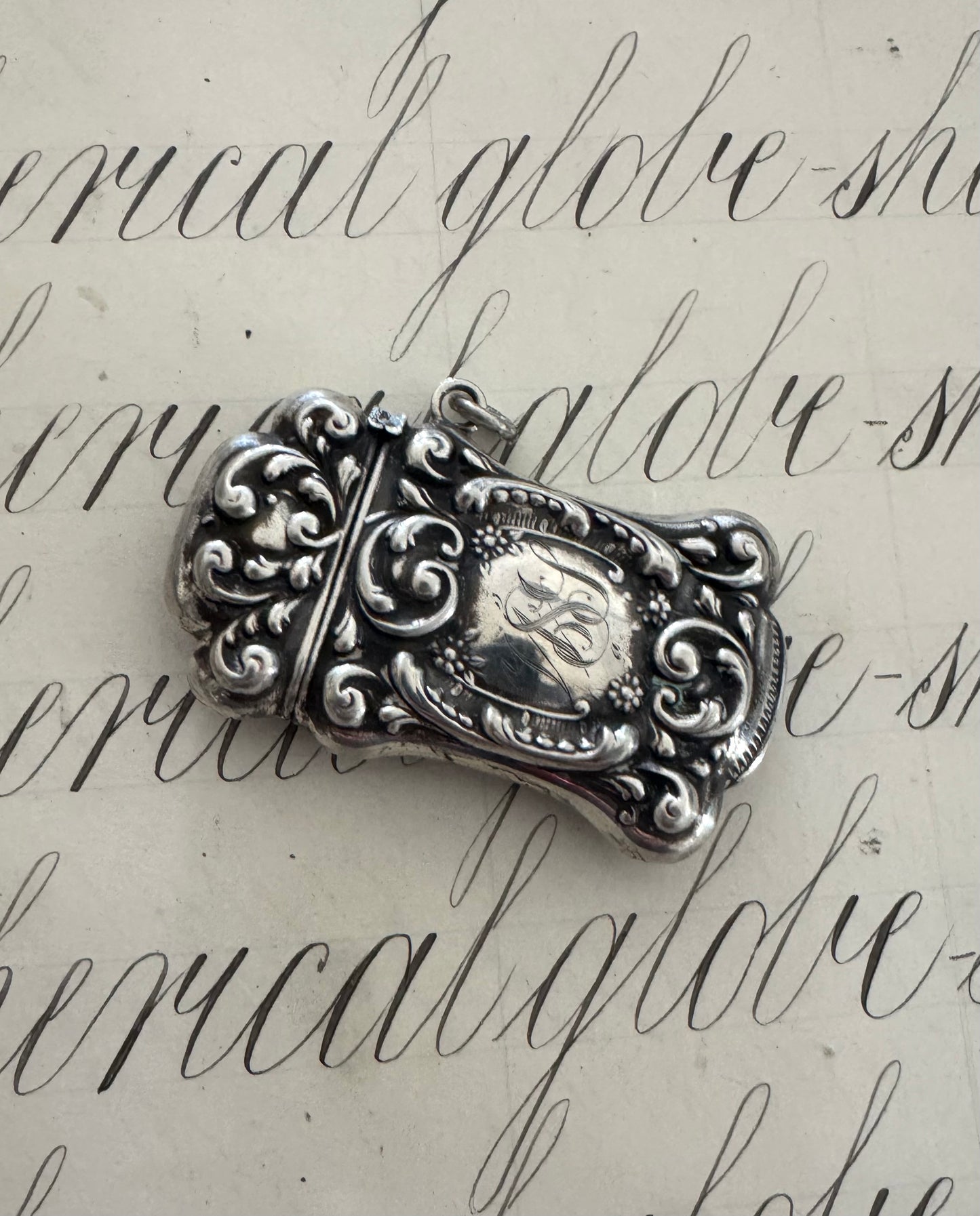 Beautiful Embossed and Engraved Match Safe