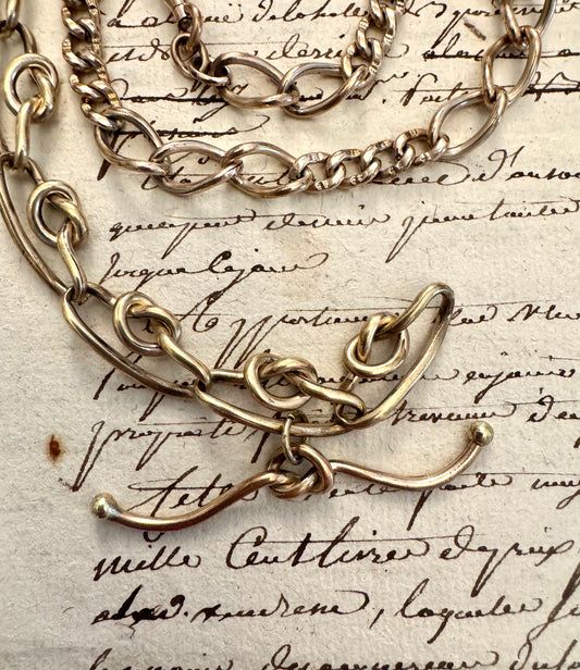 Heavy Victorian Gold Filled Knot Motif Watch Chain