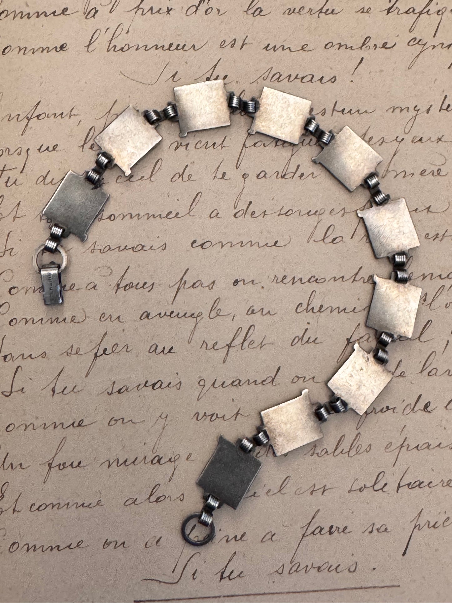 Vintage Sterling and Enamel Nautical Flag Bracelet “SWEETHEART”