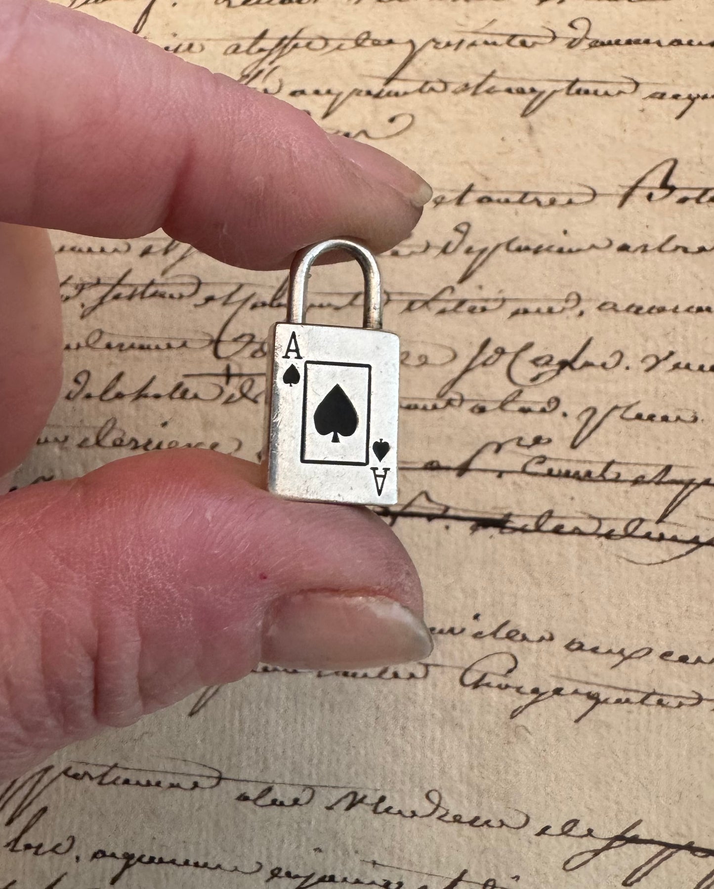 Adorable Tiffany Ace of Spades Miniature Padlock