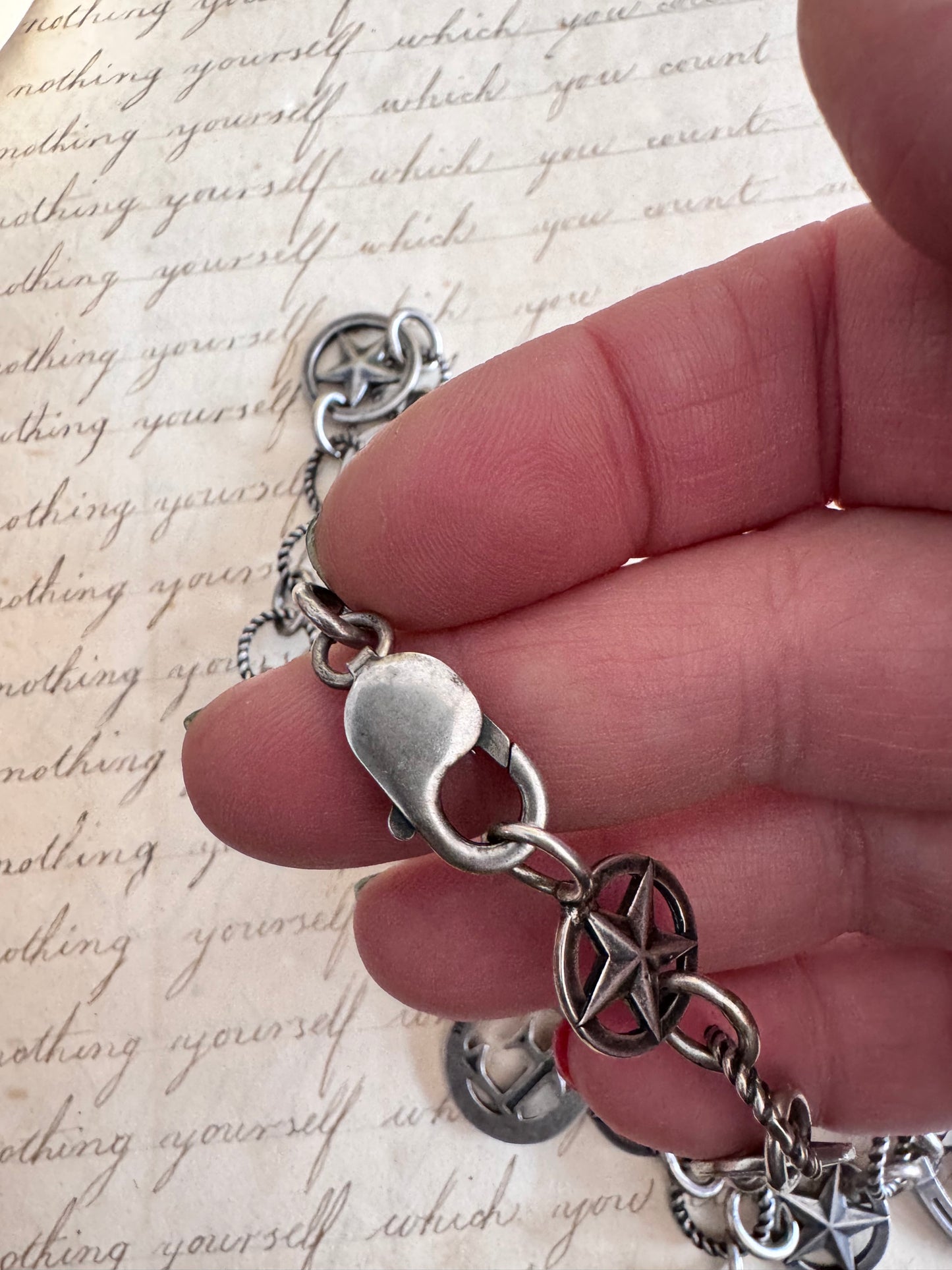 Sterling WHATEVER Necklace with Stars