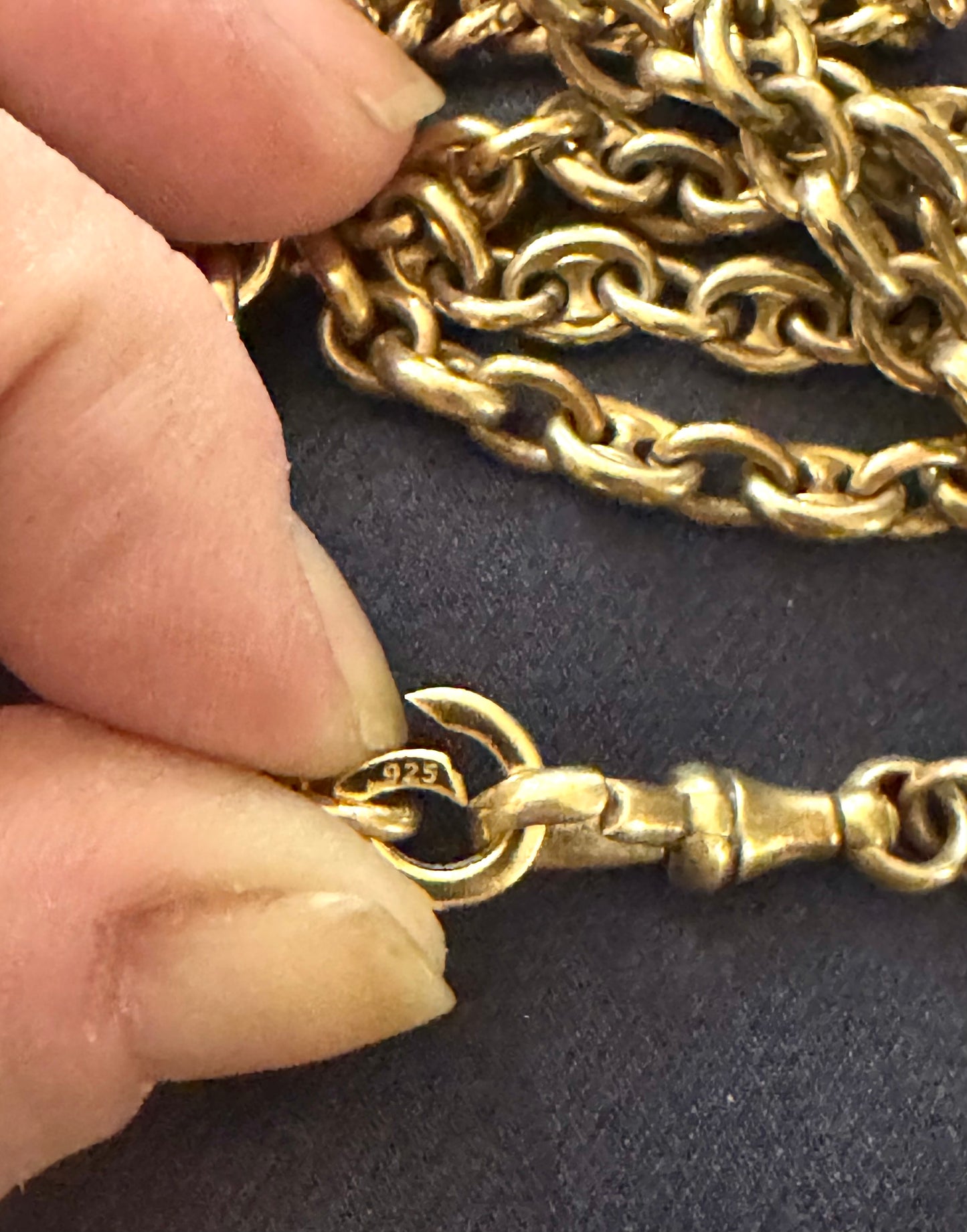 Antique Miniature Anchor and Curb Gold Filled Watch Chain