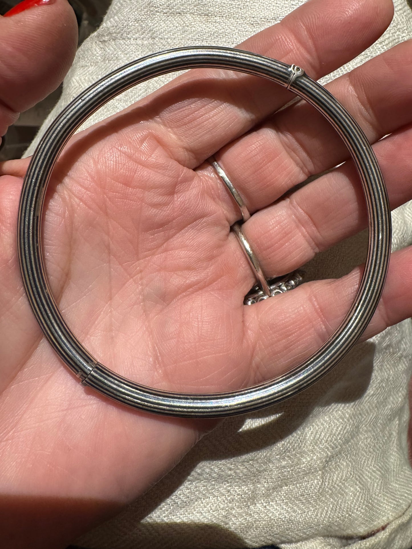 Gorgeous and Rare Niello Upper Arm Bangle