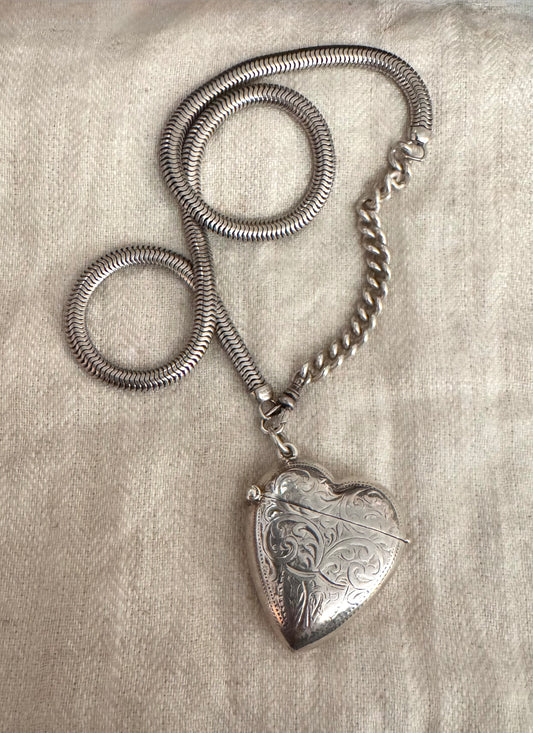 Hefty Sterling Snake Chain Forstner Watch Chain