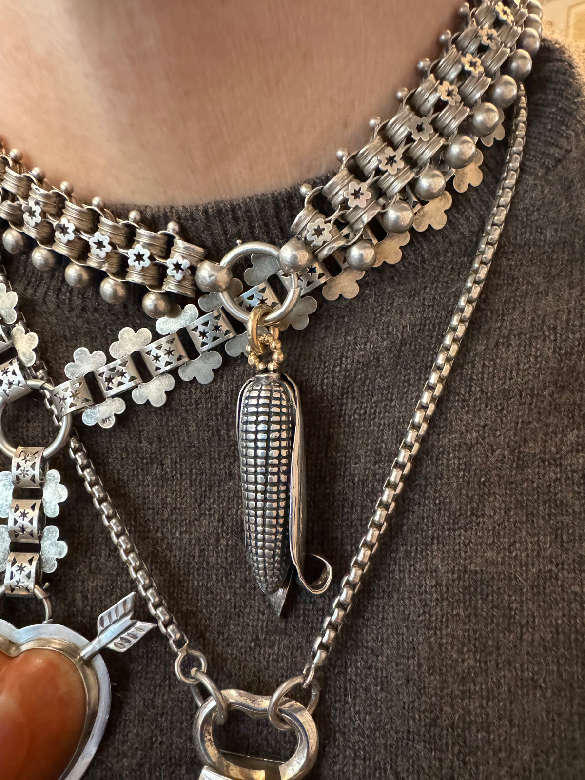 Incredible Intricate Corn on the Cob Pendant/Fob