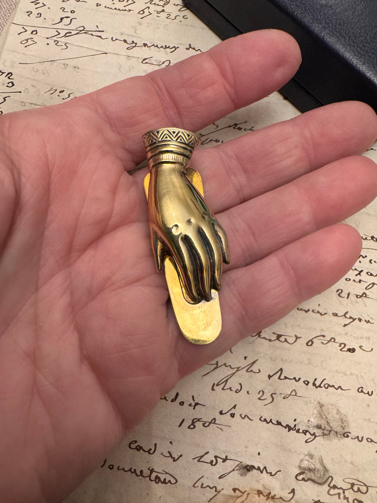 Very Early Tiffany Gold Plated Sterling Hand Clip