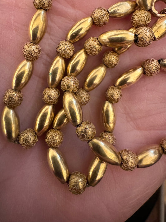 Spectacular Victorian Gold Filled Plain and Ornate Beads
