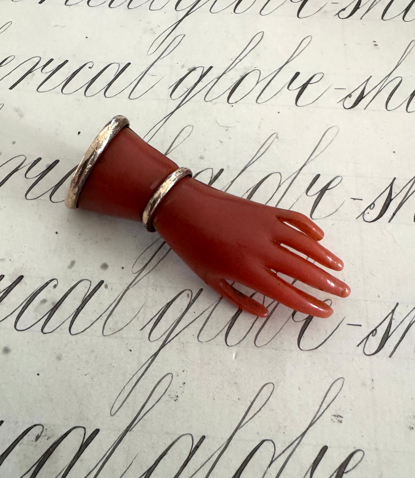 Lovely antique large cellular hand pin