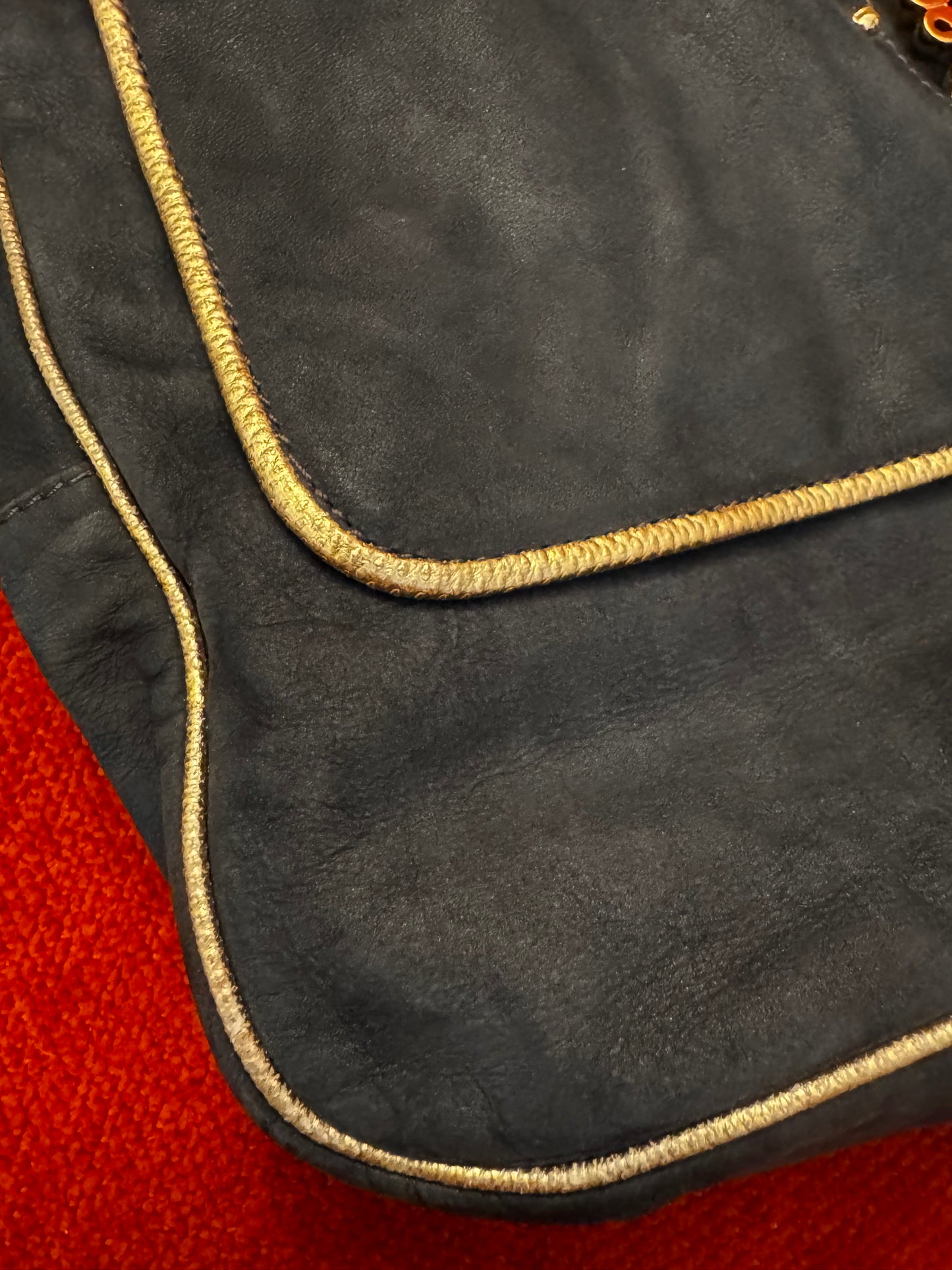 Vintage LOEWE Madrid Teal Nubuck Shoulder Bag Made in Spain