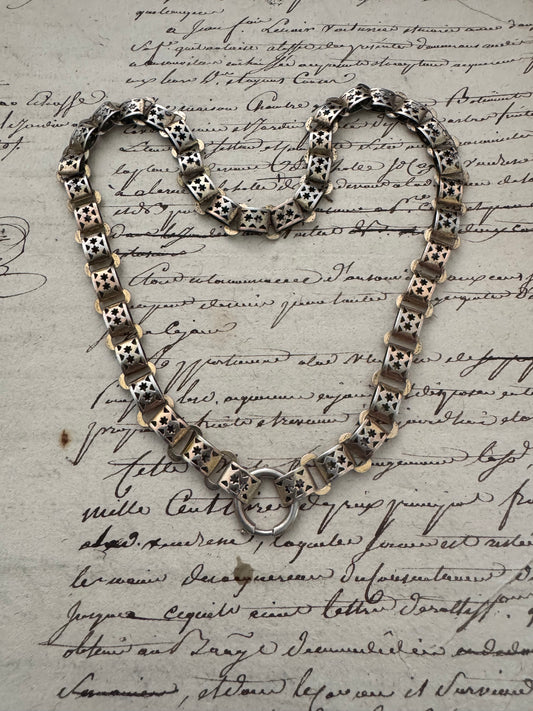 Victorian European Silver Bookchain with Stars