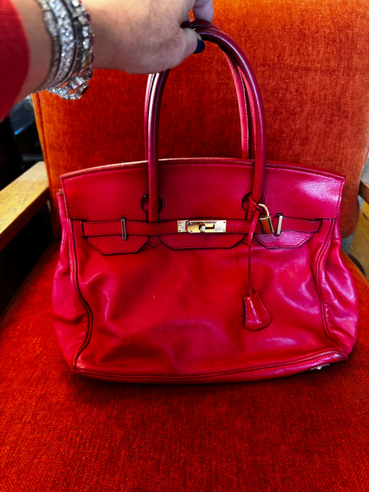 Gorgeous Red Birkin Style Bag from Suarez New York