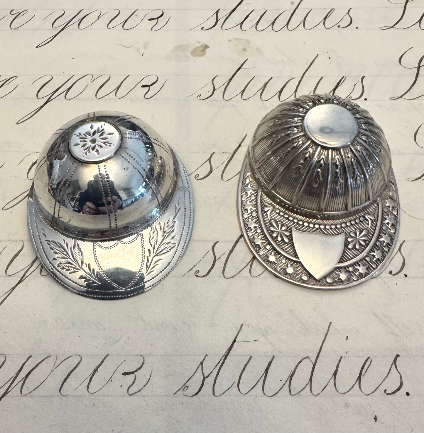 English Engraved Sterling Cap