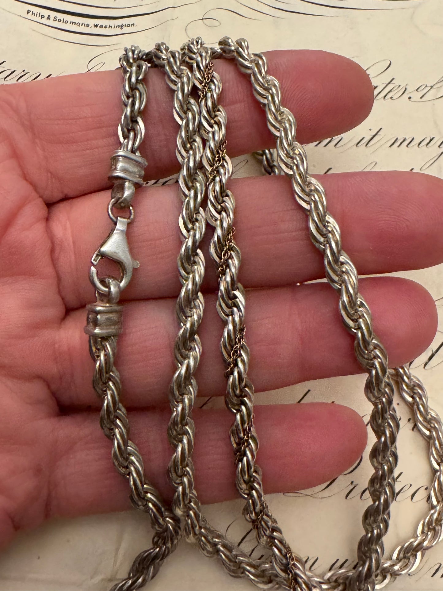 Fab Italian solid sterling rope necklace and bracelet set