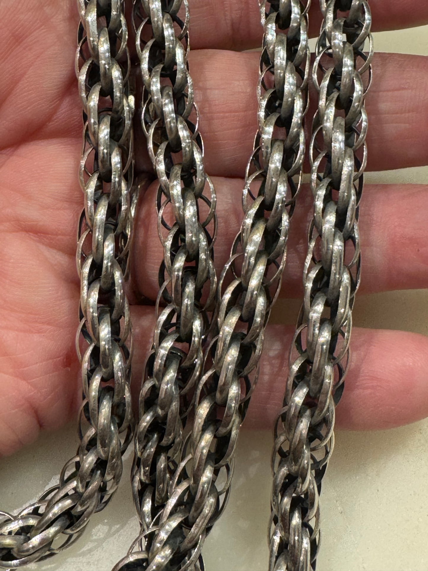 Beautiful Hand Made Russian Extra Long Rope Chain Necklace