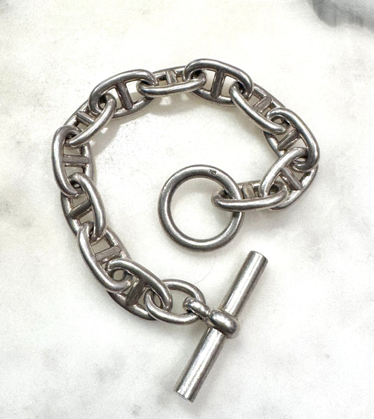 XL Solid Silver Chaine D’Ancre Bracelet