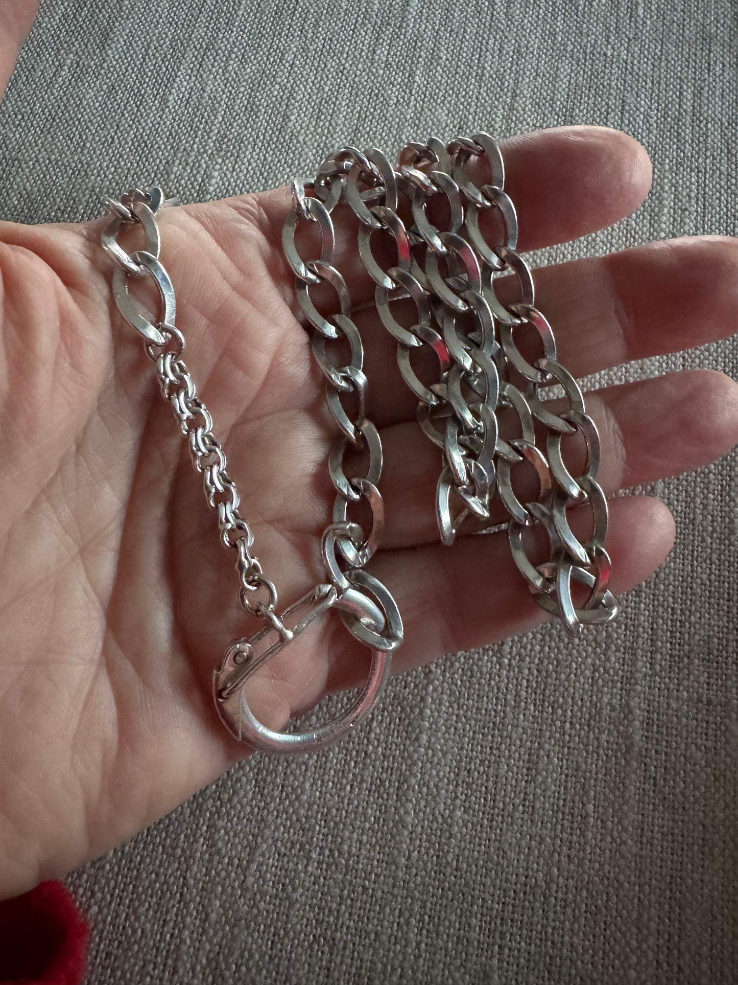 cool vintage Italian sterling Figaro chain with vintage connector #2