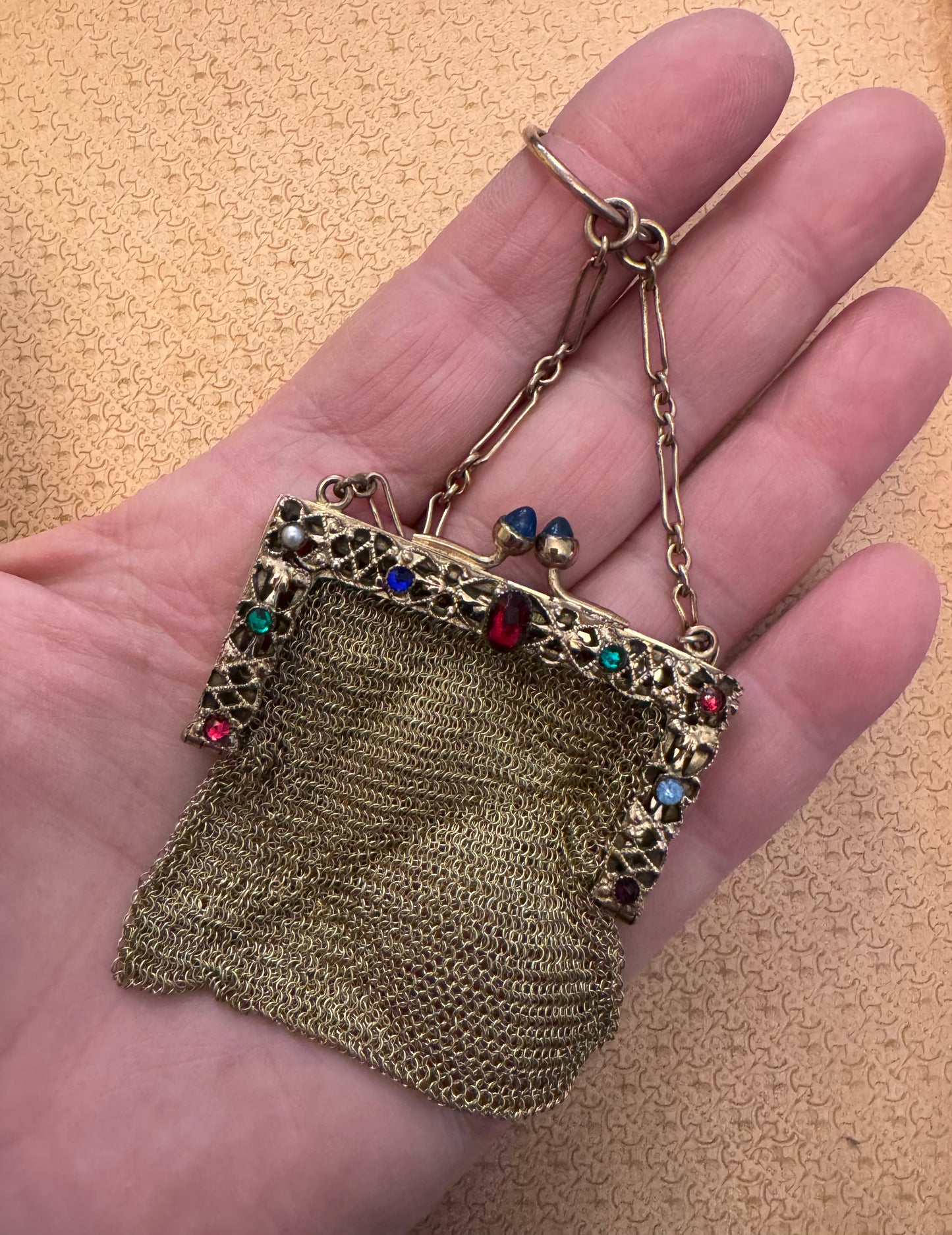 GORGEOUS Gold Filled Miniature Mesh Purse