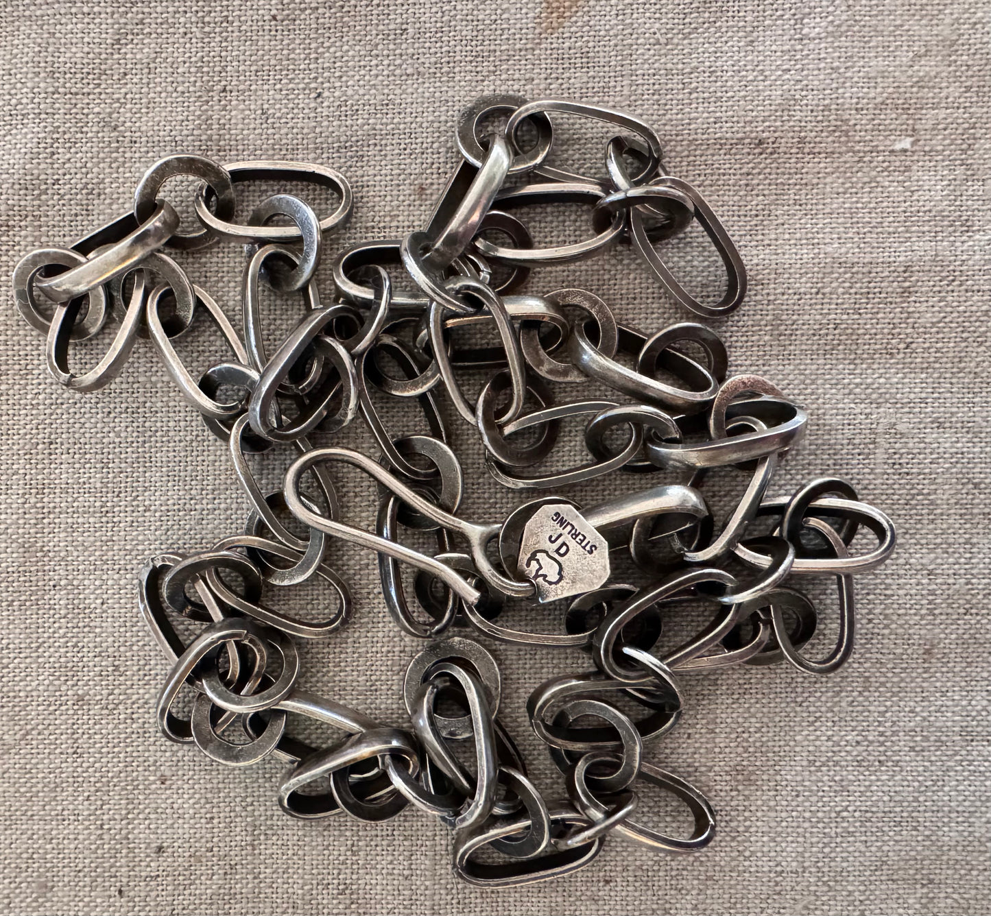 Huge Handmade Cowboy Sterling Long and Short Chain