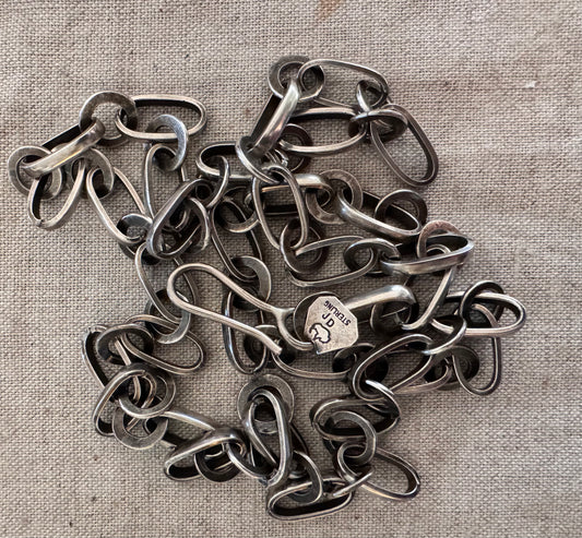 Huge Handmade Cowboy Sterling Long and Short Chain