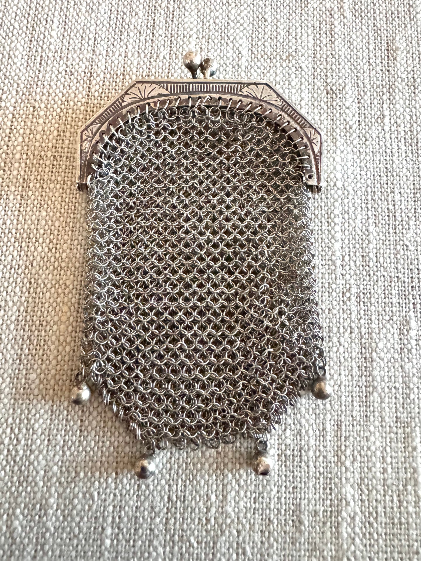 Antique French Silver Miniature Purse 3