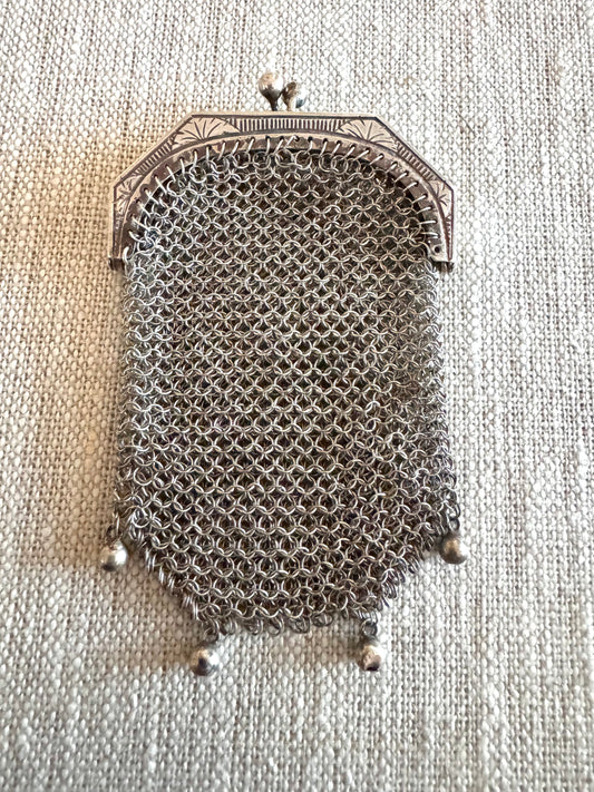 Antique French Silver Miniature Purse 3