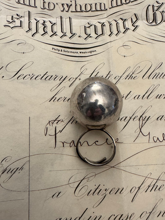 Enormous Sterling European Ball Ring